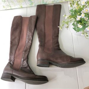 COLE HAAN Women’s Beautiful Brown High Knee Vegan Leather Boots Equestrian 8,5